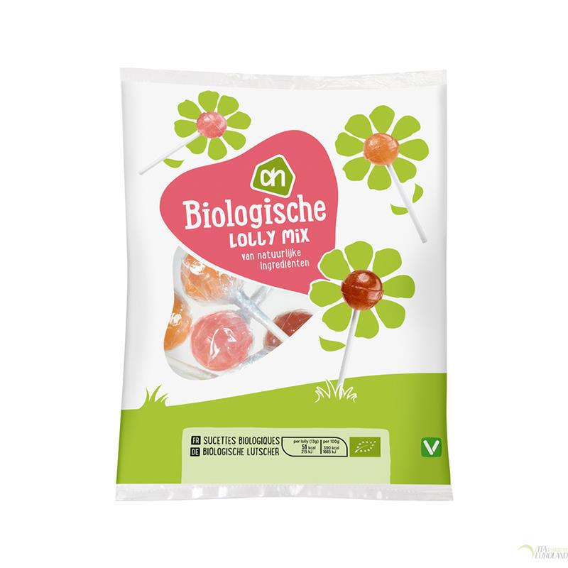 荷兰AH超市专供有机水果味棒棒糖128.5g