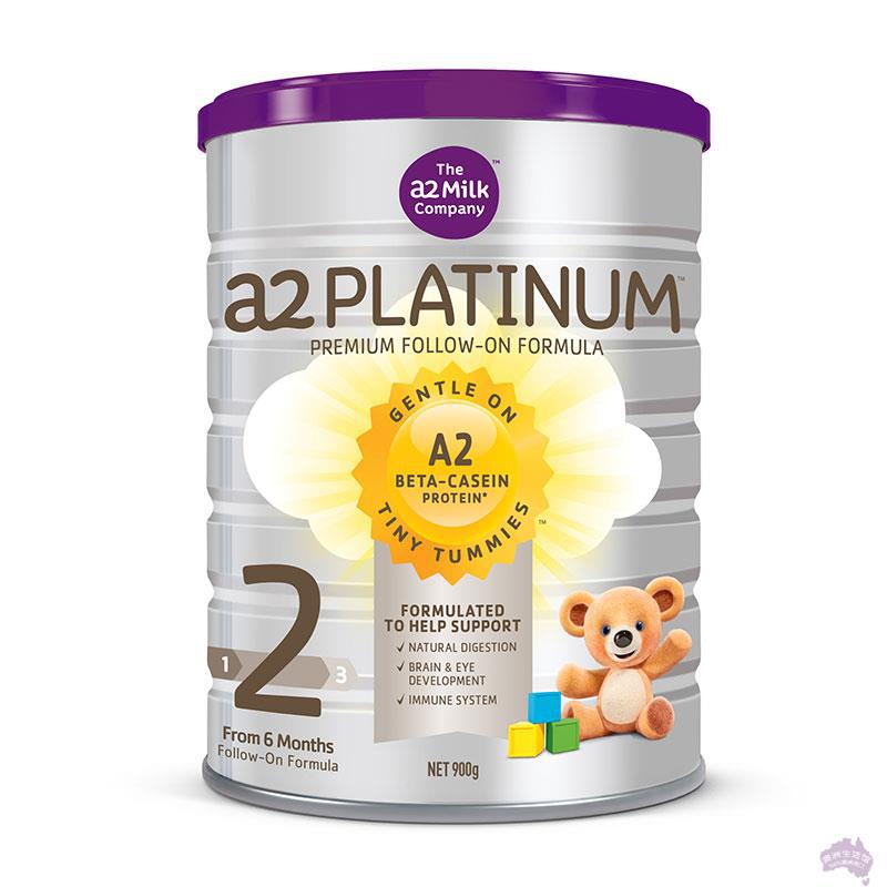 a2 Platinum白金较大婴儿配方奶粉2段(6-12月)(900g_罐装)