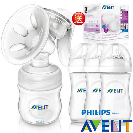 PHILIPS AVENT 轻乳感PP手动吸乳器加3大奶瓶推荐组加赠-日用抛弃 PHILIPS AVENT 轻乳感PP手动吸乳器加3大奶瓶推荐组加赠-日用抛弃