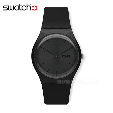 正品斯沃琪Swatch手表2014 原创炫彩情侣石英表玄黑赛夜SUOB702
