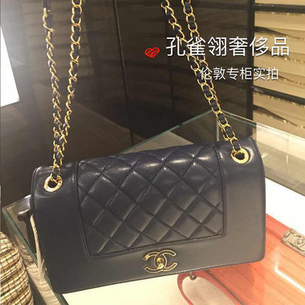 Chanel/香奈儿chanel女包15新款经典款纯色单肩包菱格羊皮口盖包 Chanel/香奈儿chanel女包15新款经典款纯色单肩包菱格羊皮口盖包