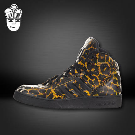 Adidas Jeremy Scott Instinct三叶草JS限量豹纹大舌头板鞋d65985