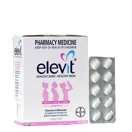澳洲直邮孕妇专用elevit叶酸片女性备孕维生素+孕前爱乐维100片