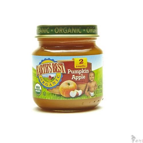 Earths best二段南瓜苹果泥 113克/罐