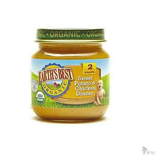 Earths best二段甜薯鸡肉泥113克/罐