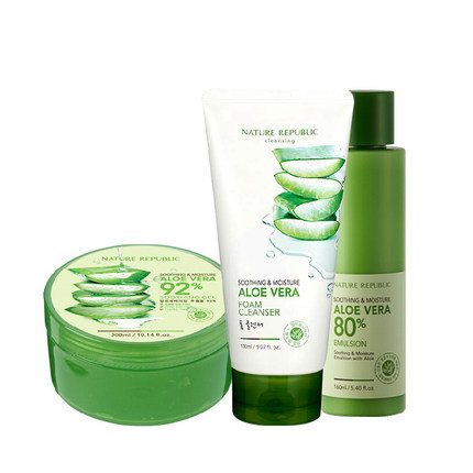 正品自然乐园芦荟洗面奶+芦荟胶+芦荟乳液 补水 保湿套装 正品自然乐园芦荟洗面奶+芦荟胶+芦荟乳液 补水 保湿套装