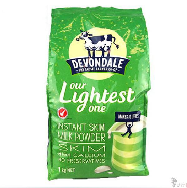 澳洲Devondale德运脱脂奶粉1000g袋装
