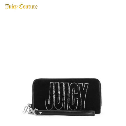 Juicy Couture/橘滋 经典时尚天鹅绒手拿钱包 WSG53
