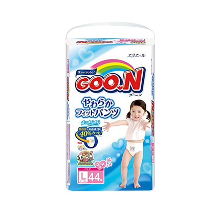 日本进口大王拉拉裤L44片女宝宝学步裤 透气轻薄 单包装