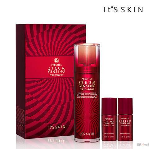 its skin伊思 红参蜗牛精华套盒带中样红参蜗牛水乳40ml/15ml/15ml