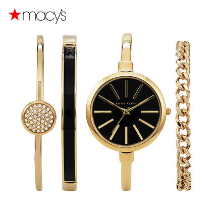 Macy's女士腕表水晶手镯手表套装石英表Anne Klein 2611123642