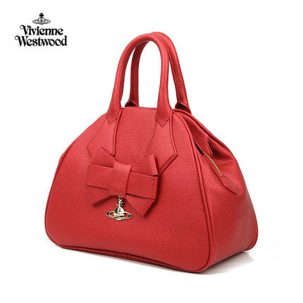 Vivienne Westwood/薇薇安威斯特伍德红色荔枝纹蝴蝶Logo手提包 Vivienne Westwood/薇薇安威斯特伍德红色荔枝纹蝴蝶Logo手提包