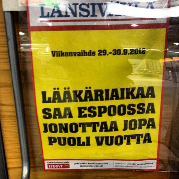 Photo taken at K-citymarket by Tero H. on 9/29/2012-新地区埃斯波赛洛广场 Photo taken at K-citymarket by Tero H. on 9/29/2012