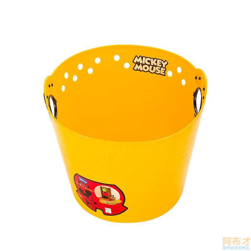 日本进口收纳塑料软桶-锦化成 R14塑料软桶 维尼熊图案 黄色
