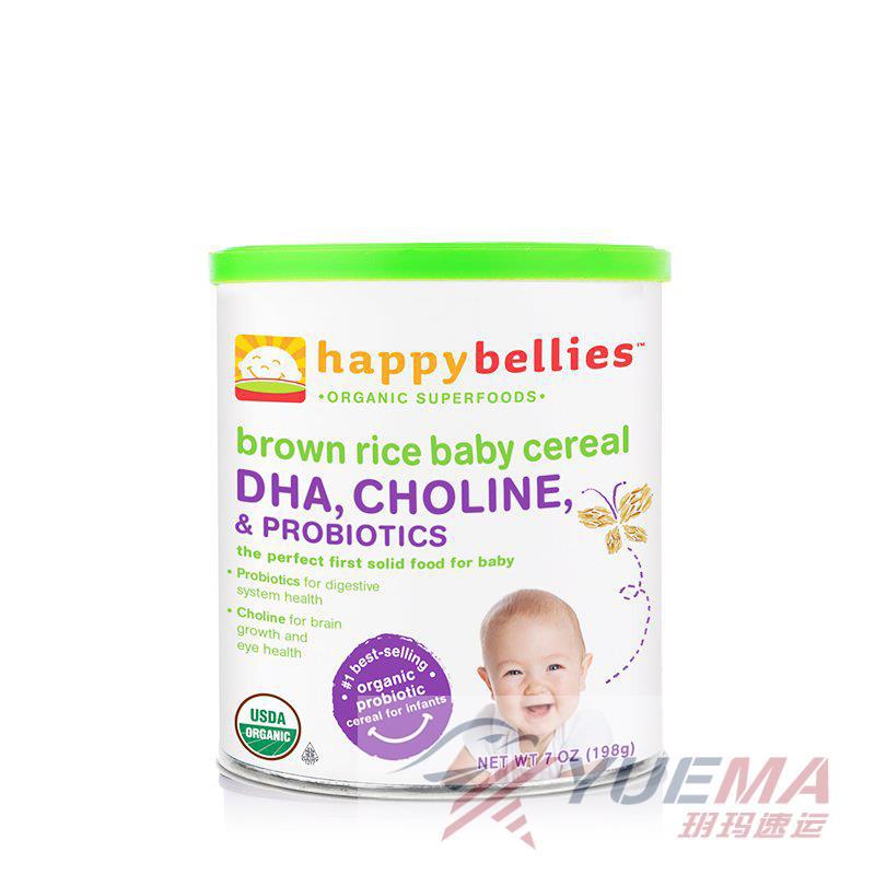美国进口有机高铁米粉-Happy Bellies禧贝一段有机高铁米粉 DHA益生菌 198克