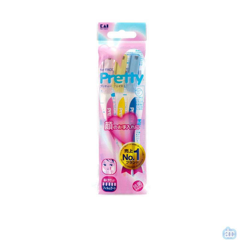 日本进口修眉刀-贝印 靓丽清新修眉刀 L型 3支装