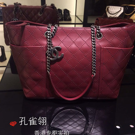 Chanel/香奈儿chanel女包15新款时尚菱格手提包 双侧大口袋单肩包