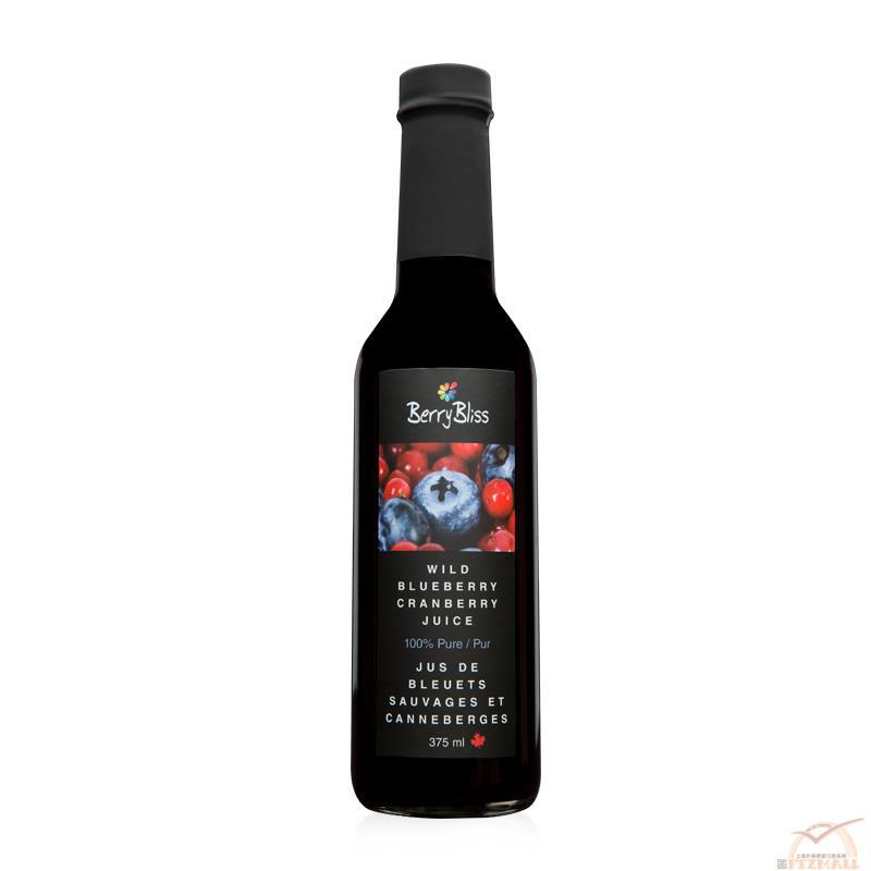 BerryBliss贝瑞布利斯 复合果汁(野生蓝莓果汁蔓越莓果汁) 375ml/瓶