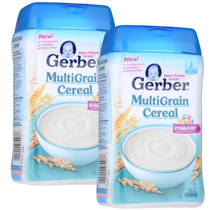 香港包邮 嘉宝Gerber宝宝婴儿辅食混合谷物米粉3段米糊227G X2罐