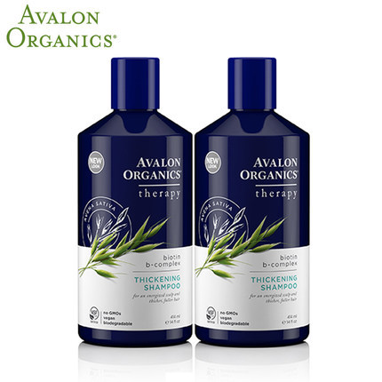 Avalon阿瓦隆健发防掉有机洗发水 414ml*2瓶 精油有机植物护发