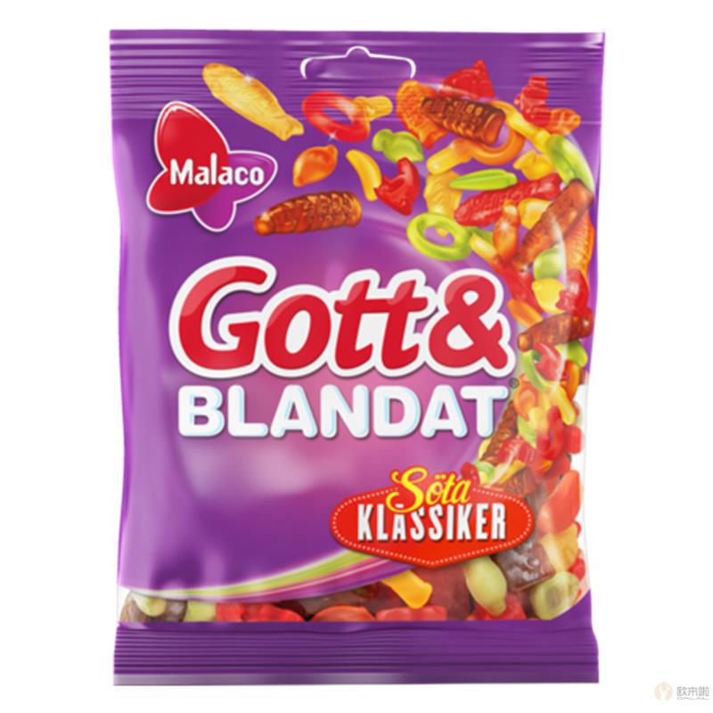 瑞典malaco 草本和混合味经典糖果
