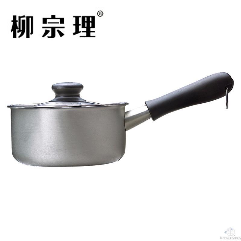 日本原装进口 柳宗理 不锈钢带盖单柄磨砂哑光奶锅 16CM