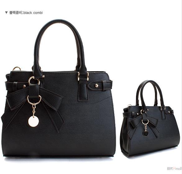 McLaNEE 斜背包单肩包蝴蝶结装饰(黑色)