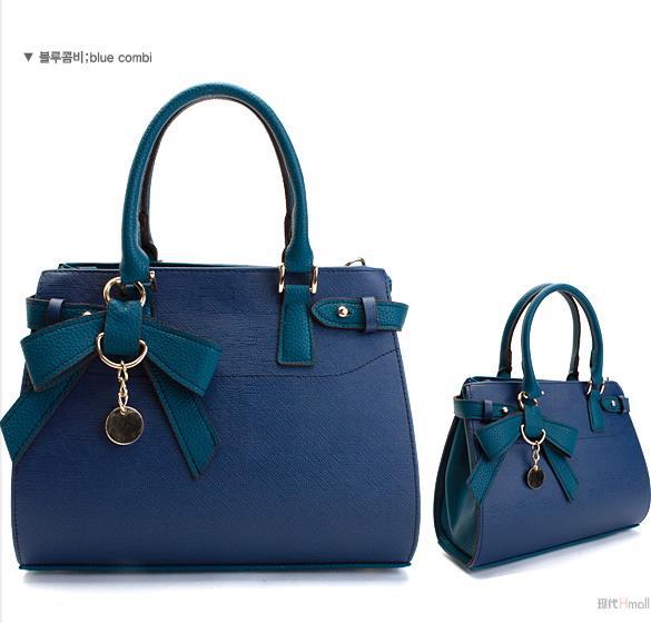 McLaNEE 斜背包单肩包蝴蝶结装饰(蓝色)