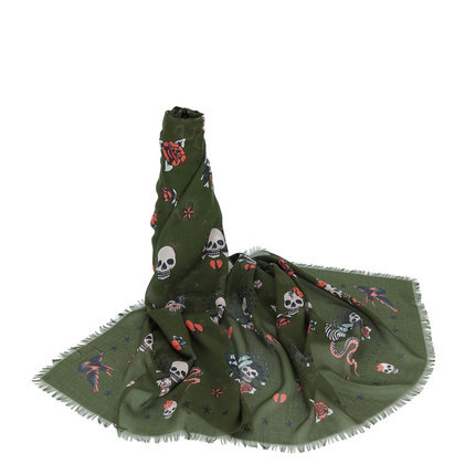 正品ALEXANDER MCQUEEN麦昆 16春夏骷髅撞色围巾 414938-4943Q 正品ALEXANDER MCQUEEN麦昆 16春夏骷髅撞色围巾 414938-4943Q