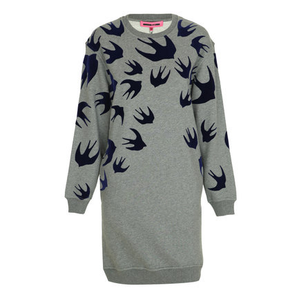 正品 MCQ 麦昆2016秋冬新款女士丝绒燕子卫衣连衣裙379194 RGH85