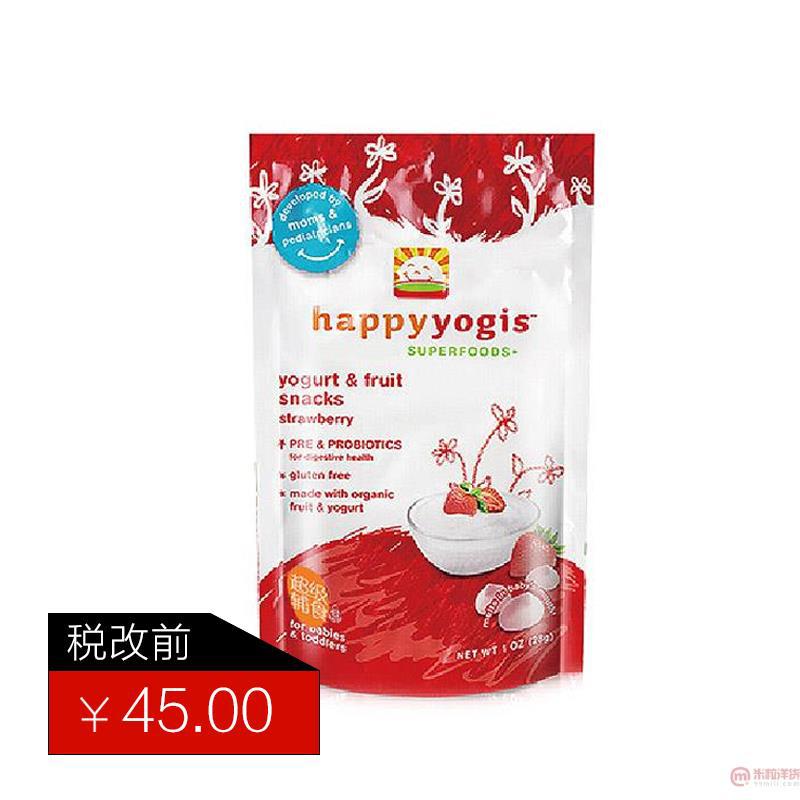 美国进口草莓酸奶溶豆-Happy Baby禧贝 草莓酸奶溶豆28g