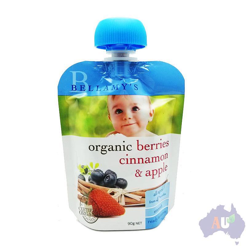 Bellamy 贝拉米 有机婴幼儿草莓肉桂苹果果泥 90g 4个月以上