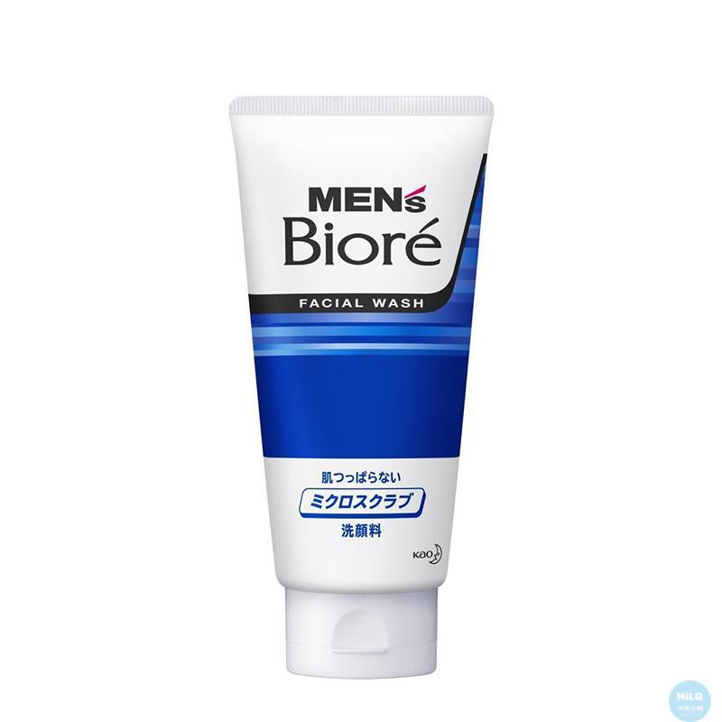 日本花王BIORE碧柔肌男 去角质收毛孔 去黑头磨砂男士洗面奶 深蓝色