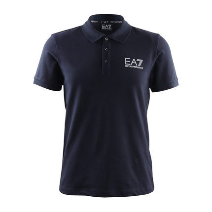 EMPORIO ARMANI/阿玛尼 男士时尚深蓝色翻领短袖T恤男 5P243