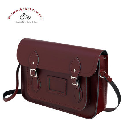 Cambridge Satchel经典系列13寸深红手工牛皮斜挎包 Cambridge Satchel经典系列13寸深红手工牛皮斜挎包