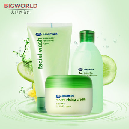 香港直邮BOOTS博姿小黄瓜套装洗面奶补水保湿面膜爽肤水自由组合