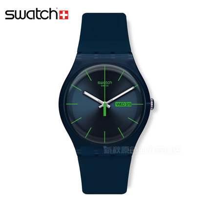 正品斯沃琪Swatch手表 2014原创炫彩石英情侣表邃蓝智族SUON700