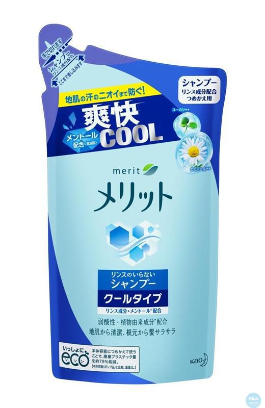 Kao花王 Merit弱酸性植物洗护二合一护发洗发膏洗发水 340ml 去屑止痒替换装