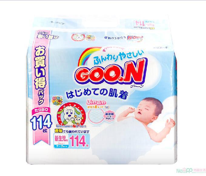 日本大王GOO.N 增量装NB114片 VE系列婴儿纸尿裤