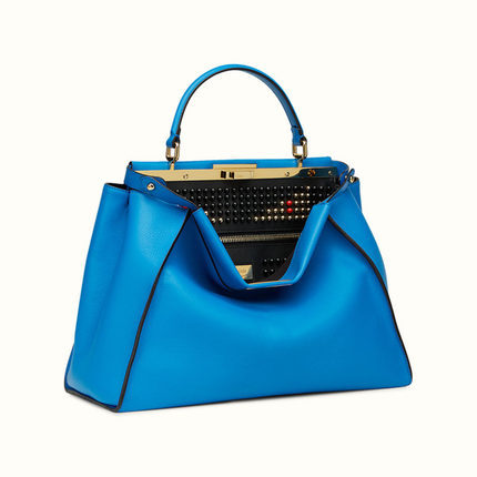 FENDI芬迪fendi女包16新款小牛皮撞色装饰钉手提包8BN21067TF077W FENDI芬迪fendi女包16新款小牛皮撞色装饰钉手提包8BN21067TF077W