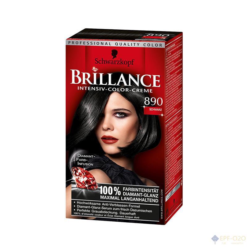 Schwarzkopf施华蔻 无氨专业染发剂 Brillance 890号黑色 250g