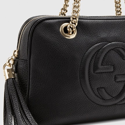 正品Gucci古奇2015新款女士软皮logo金属链单肩包308983A7M0G1000