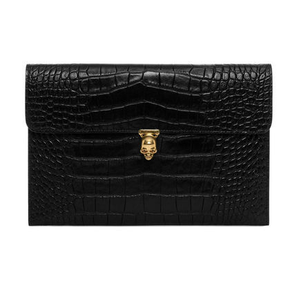 正品直邮2016新款Alexander McQueen麦昆女包牛皮手拿包35870001