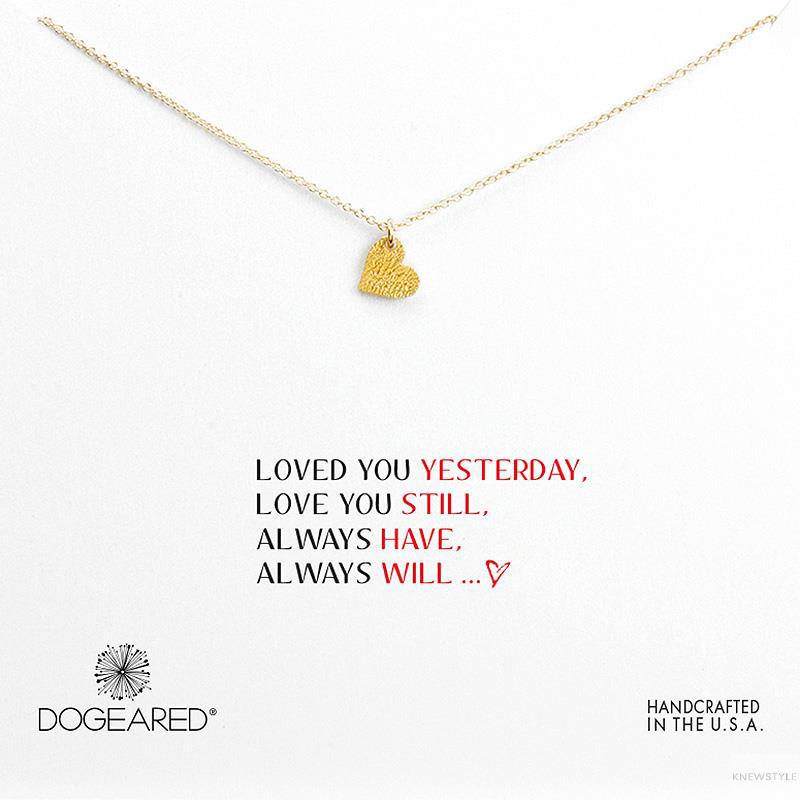 美国Dogeared多琪儿 爱在黎明破晓前爱心注金许愿锁骨链项链1LG-G200-007800