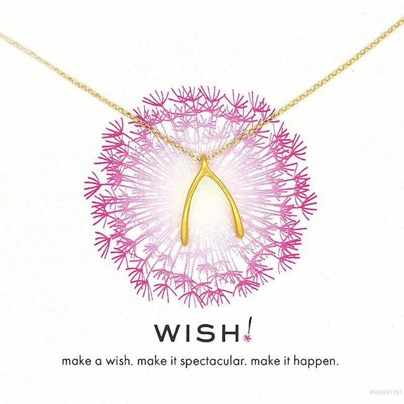 美国Dogeared多琪儿 许愿骨注金锁骨链项链 18英寸V1G-G200-820800