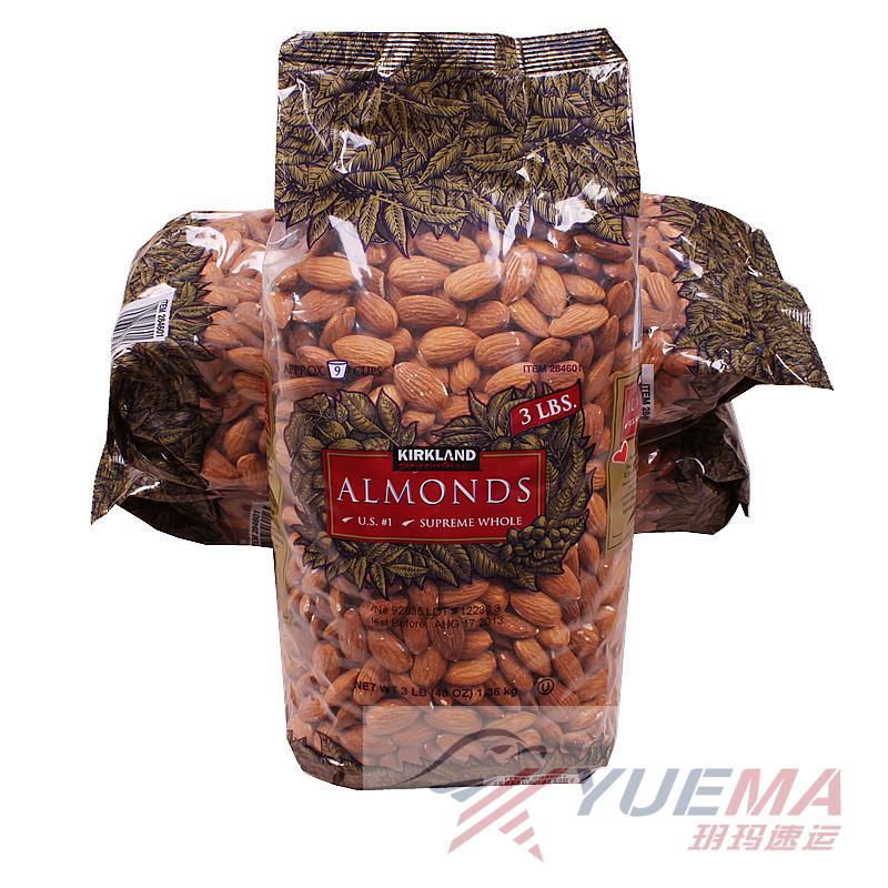 美国进口原味杏仁-Kirkland Almonds原味大杏仁 1.36千克
