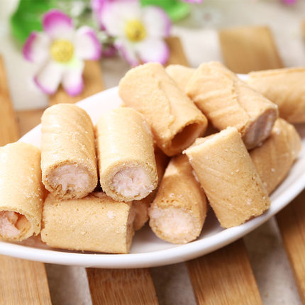 盛香珍 台湾进口零食美味酥性饼干 草莓迷你卷/葡萄迷你卷180g*2