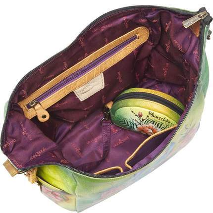 美国直邮 Anuschka CT39-273086女单肩包中号孔雀图案休闲包包邮 美国直邮 Anuschka CT39-273086女单肩包中号孔雀图案休闲包包邮