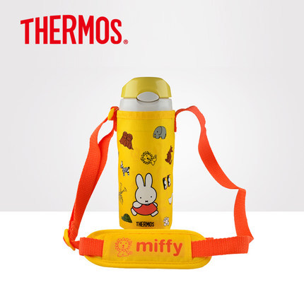 膳魔师儿童保温杯带吸管水壶保温壶带杯套FFI-401米菲宝宝吸管杯