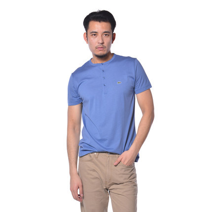 Lacoste/鳄鱼 经典Henley领男式短袖超强垂感 轻薄皮马棉T恤 3081 Lacoste/鳄鱼 经典Henley领男式短袖超强垂感 轻薄皮马棉T恤 3081